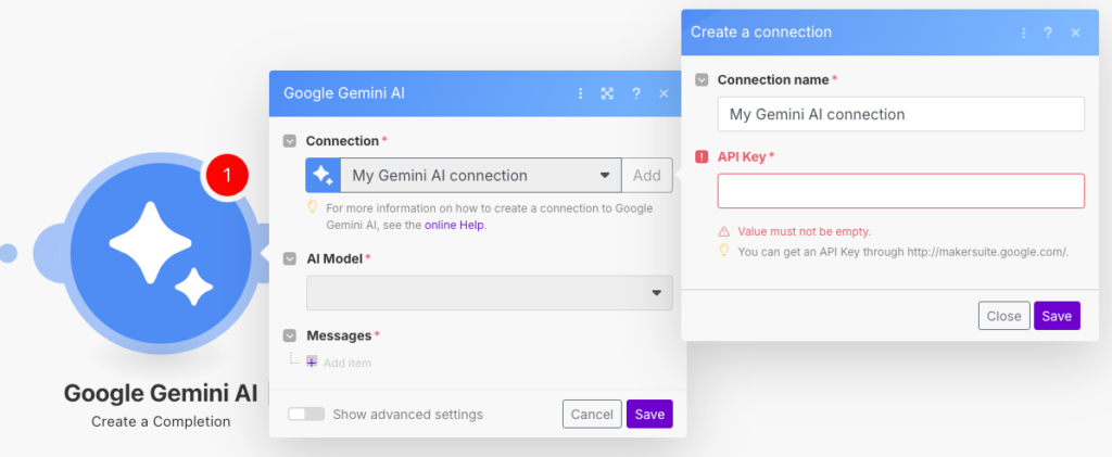 Kết nối với Gemini API