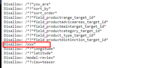 Ví dụ về disallow trong robots.txt