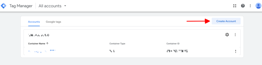 Tạo tài khoản trong Google Tag Manager